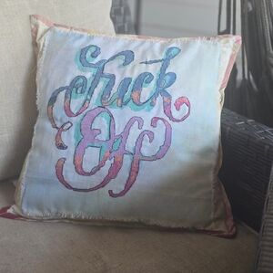F*** Off Cross Stitch Pillow